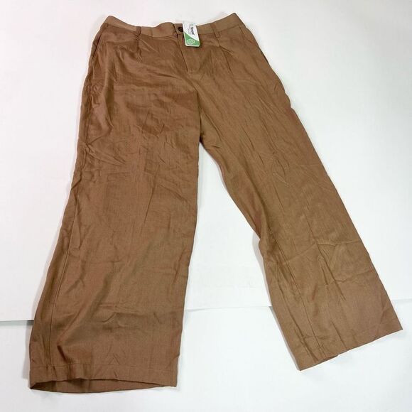 Lands'End Pant Womens 18 Brown Blended Casual Tencel Trousers - Picture 1 of 11